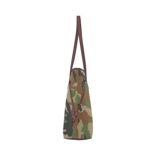 Woodland Camo Pattern Clover Canvas Tote Bag (Model 1661)