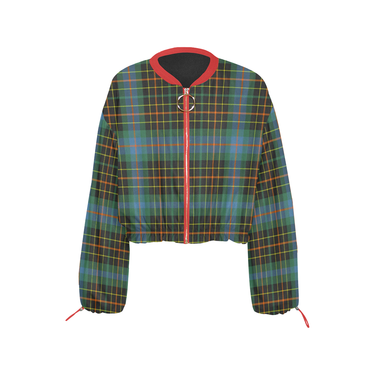 Brodie Hunting Ancient Tartan Cropped Chiffon Jacket for Women (Model H30)