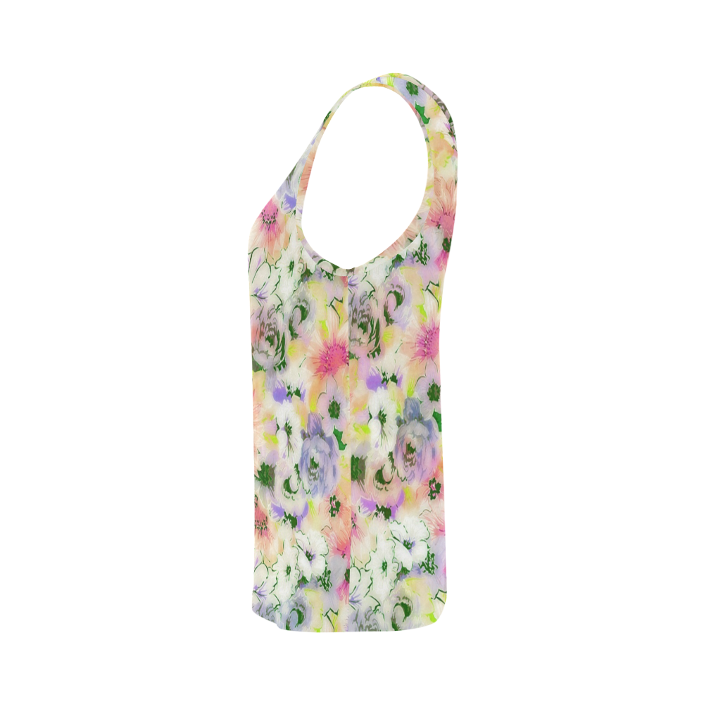 pretty spring floral All Over Print Tank Top for Women (Model T43)