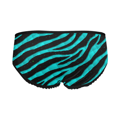 Ripped SpaceTime Stripes - Cyan Women's All Over Print Classic Briefs (Model L13)