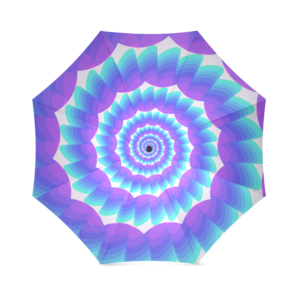 Blue pink shell spiral Foldable Umbrella (Model U01)