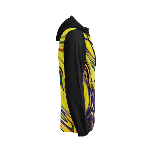 Yellow marble All Over Print Full Zip Hoodie for Women (Model H14)
