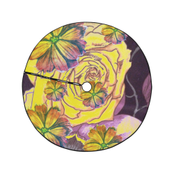 Watercolor Flowers Yellow Purple Green Christmas Tree Skirt 47" x 47"