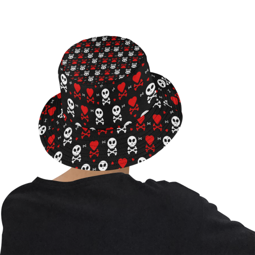 Skull and Crossbones All Over Print Bucket Hat for Men