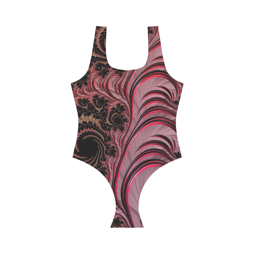 Rose Fractal Vest One Piece Swimsuit (Model S04)