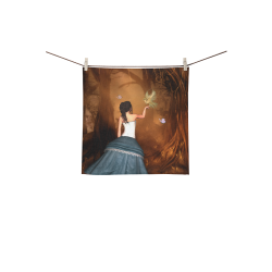 Fairy with fantasy bird Square Towel 13“x13”