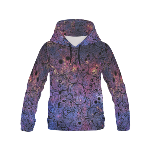 Cosmic Sugar Skulls All Over Print Hoodie for Men/Large Size (USA Size) (Model H13)