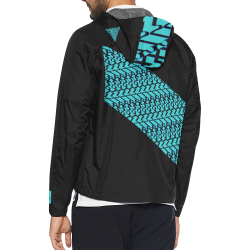 NUMBERS Collection 1234567 "Flag" New Green/Black Unisex All Over Print Windbreaker (Model H23)