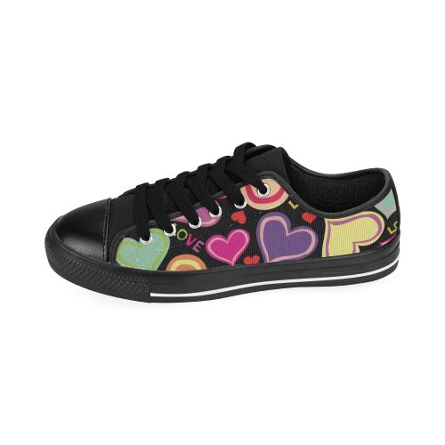 CUTE HEARTS Low Top Canvas Shoes for Kid (Model 018)