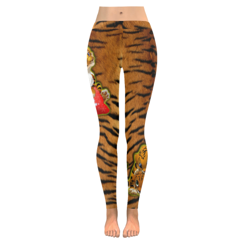 Tiger Cubs Women's Low Rise Leggings (Invisible Stitch) (Model L05)