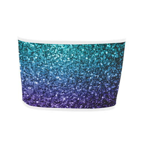 Beautiful Aqua blue Ombre glitter sparkles Bandeau Top