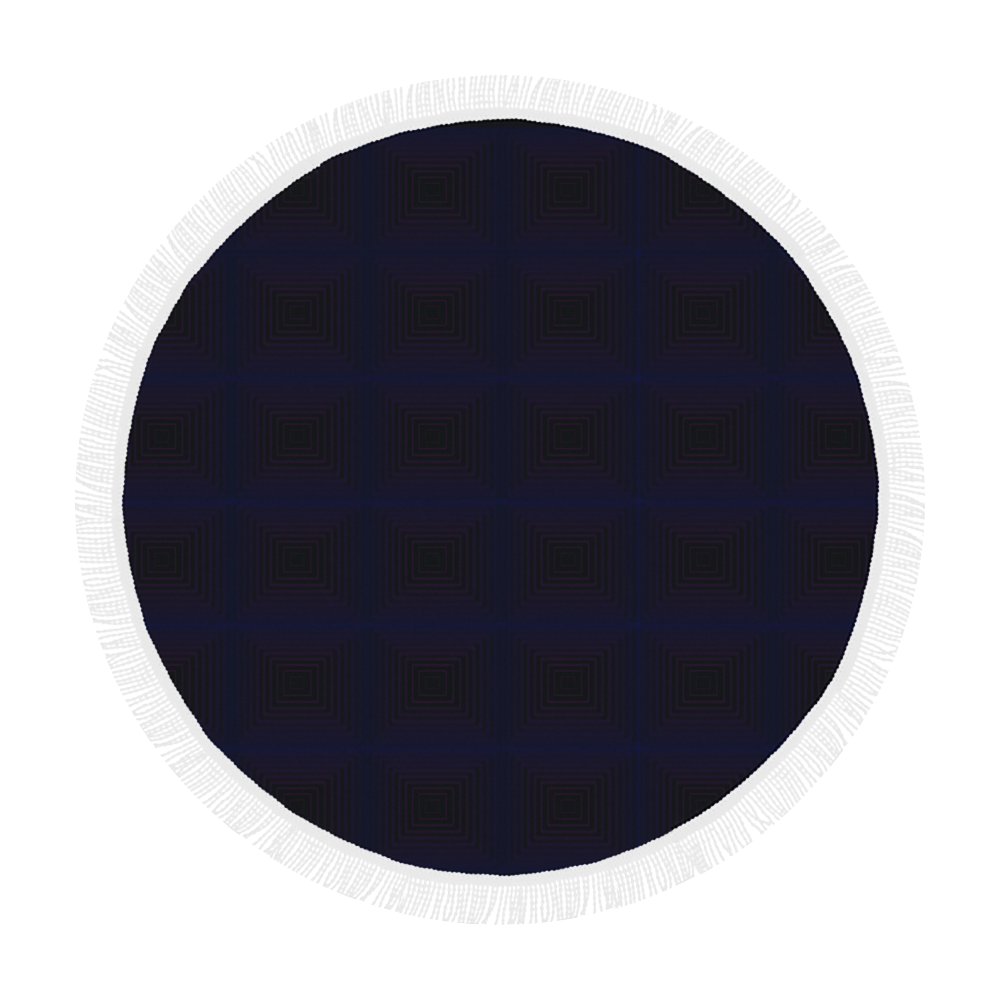 Royal blue on black squares Circular Beach Shawl 59"x 59"