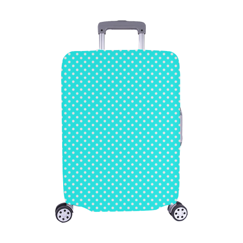 Baby blue polka dots Luggage Cover/Medium 22"-25"