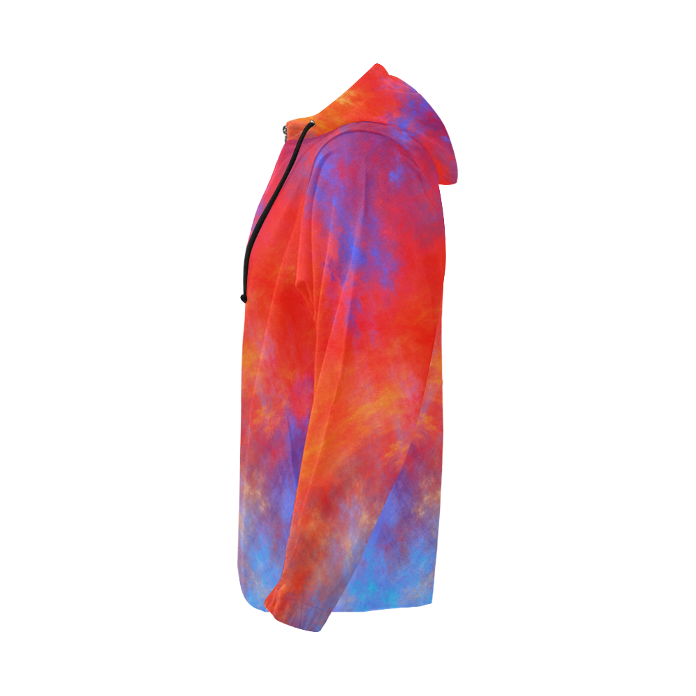 Fire and Ice All Over Print Full Zip Hoodie for Men (Model H14)