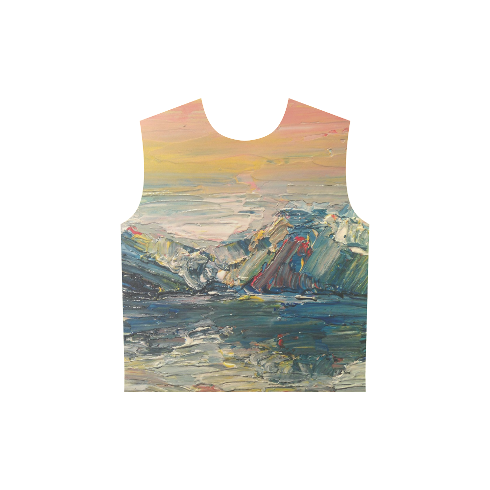 Mountains painting All Over Print Sleeveless Hoodie for Women (Model H15)