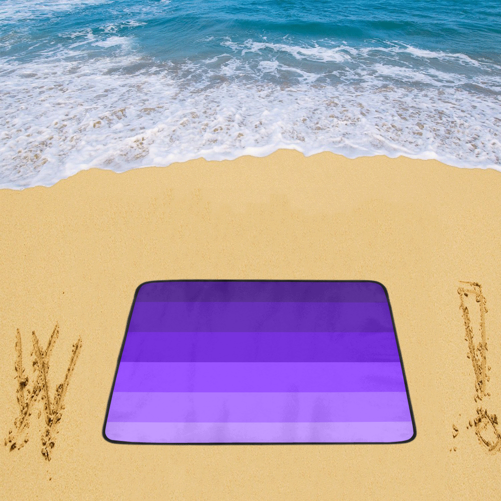 Purple stripes Beach Mat 78"x 60"