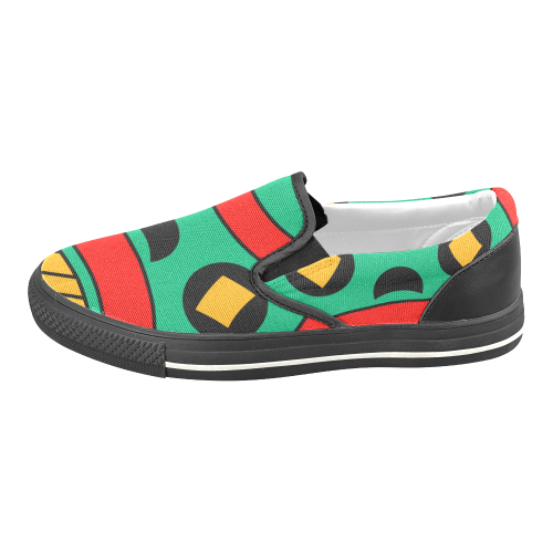 African Scary Tribal Slip-on Canvas Shoes for Kid (Model 019)