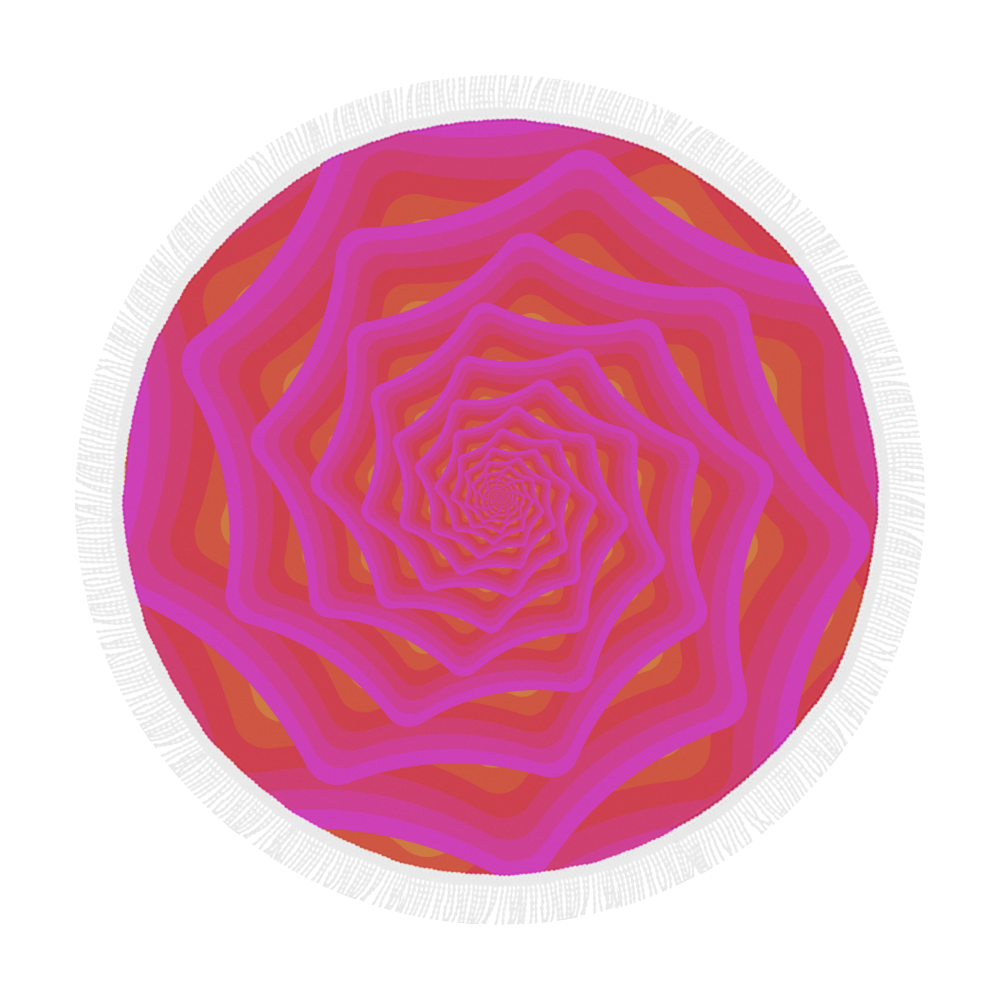 Pink spiral Circular Beach Shawl 59"x 59"