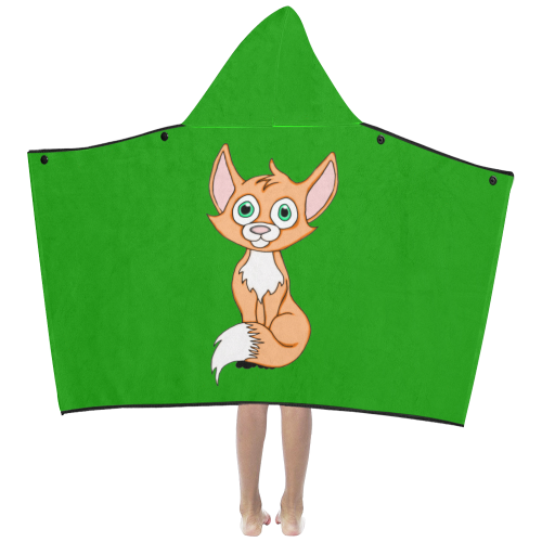 Foxy Roxy Green Kids' Hooded Bath Towels