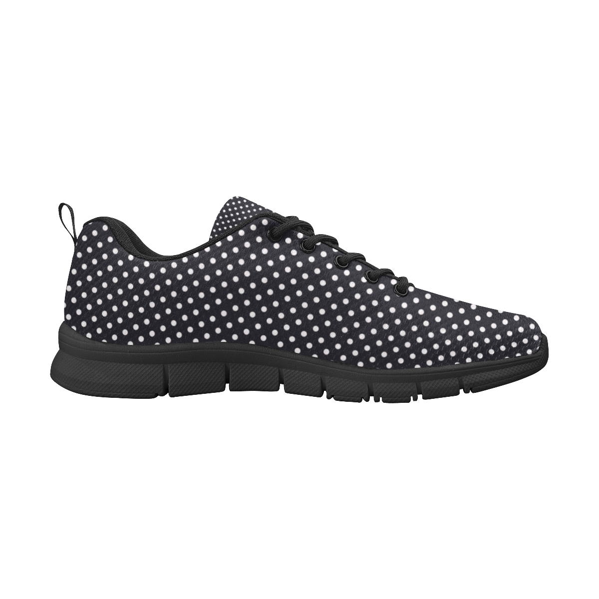 Black polka dots Women's Breathable Running Shoes (Model 055)