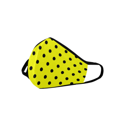 Polka Dots Black on Neon Yellow Mouth Mask