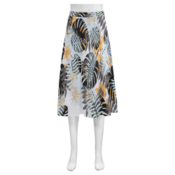 Palm Graphic Mnemosyne Women's Crepe Skirt (Model D16)
