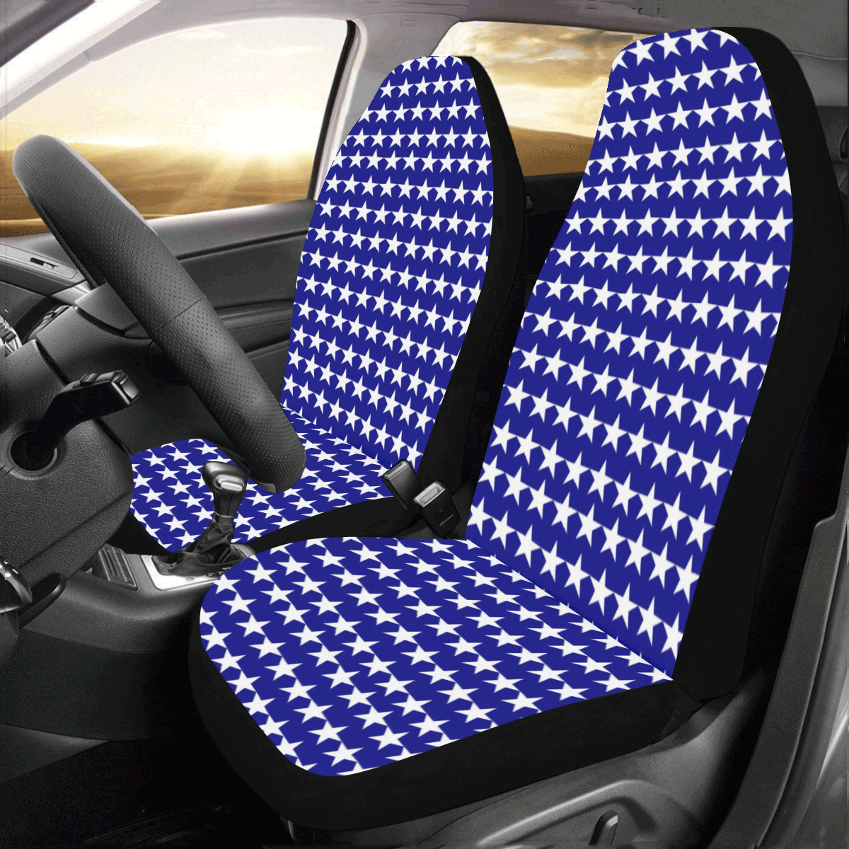 Blue with Stars Car Seat Covers (Set of 2)