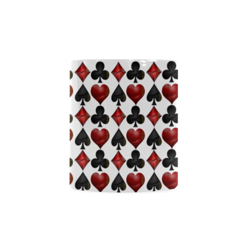 Las Vegas Black and Red Casino Poker Card Shapes Custom White Mug (11OZ)