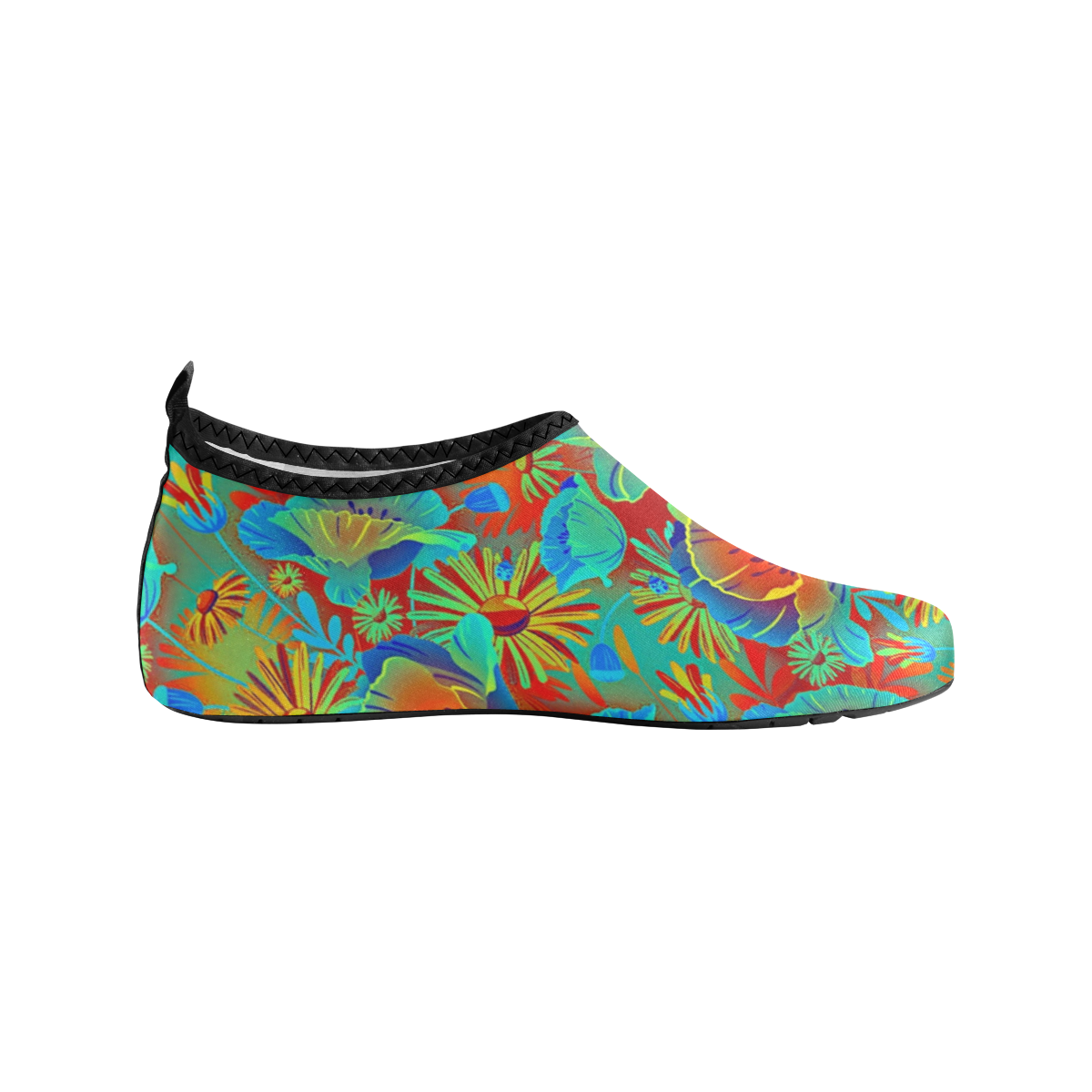 bright tropical floral Women's Slip-On Water Shoes (Model 056)