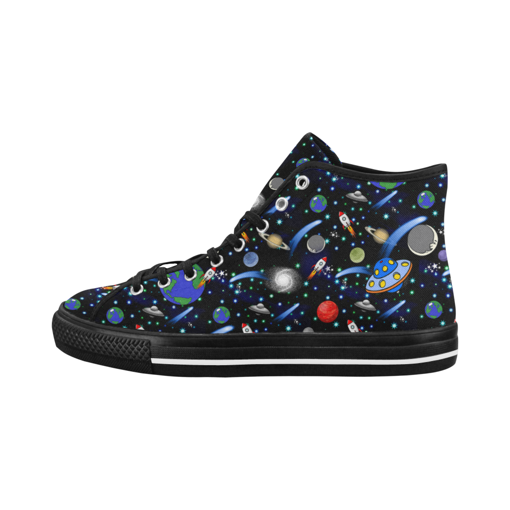 Galaxy Universe - Planets, Stars, Comets, Rockets Vancouver H Women's Canvas Shoes (1013-1)