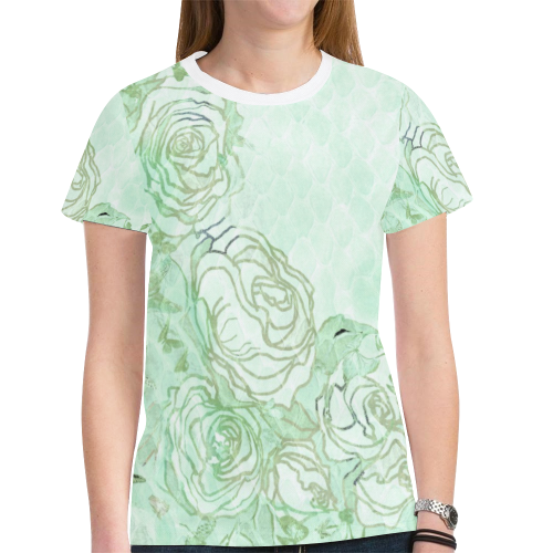 flowers 7 New All Over Print T-shirt for Women (Model T45)