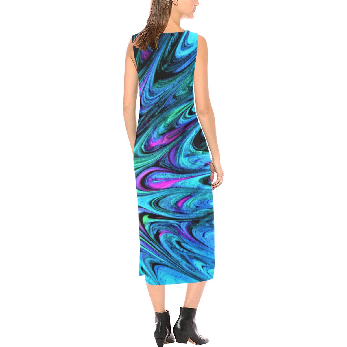 thought of healed Phaedra Sleeveless Open Fork Long Dress (Model D08)
