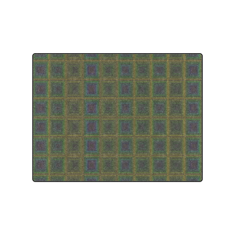 Violet green multicolored multiple squares Blanket 50"x60"