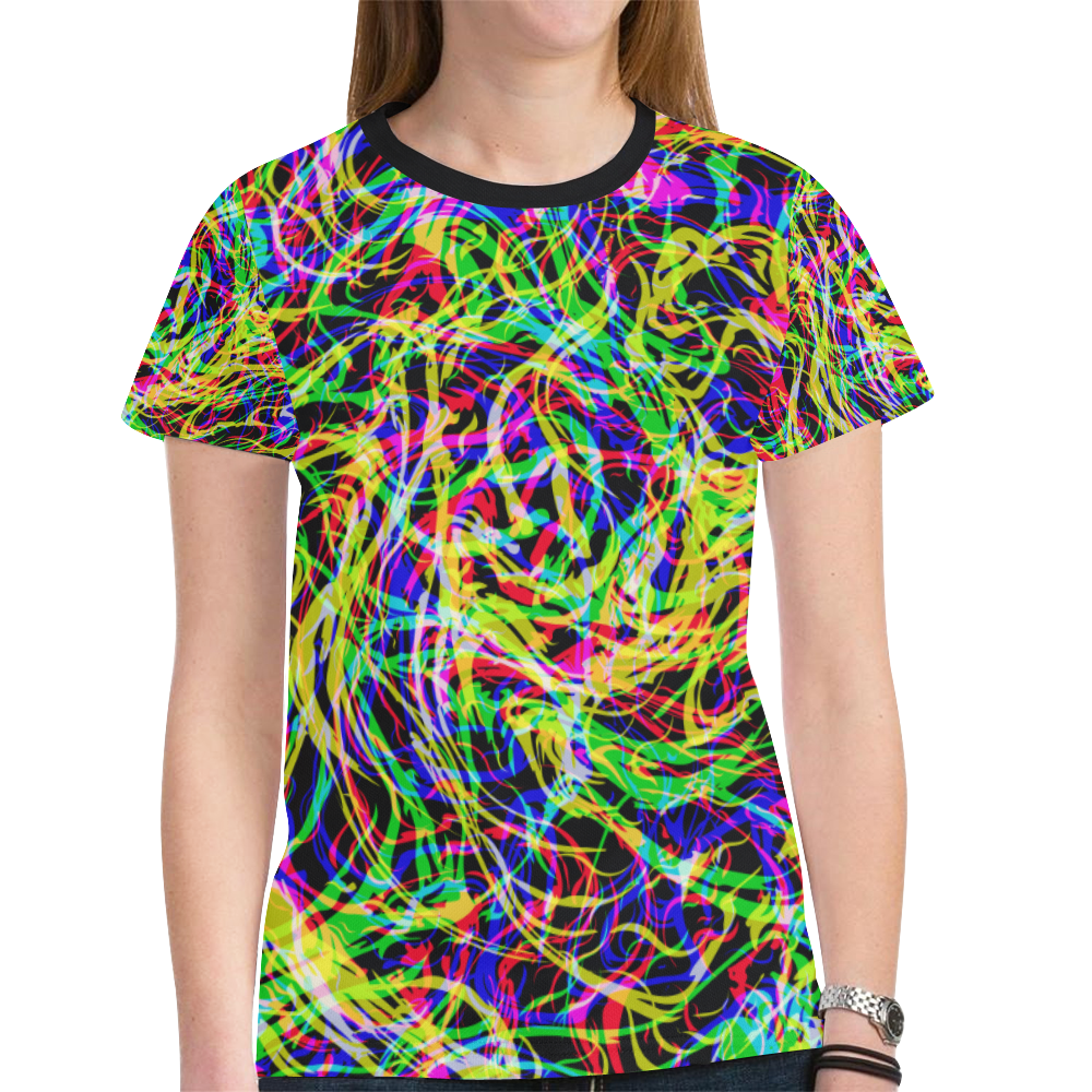 colorful abstract pattern New All Over Print T-shirt for Women (Model T45)