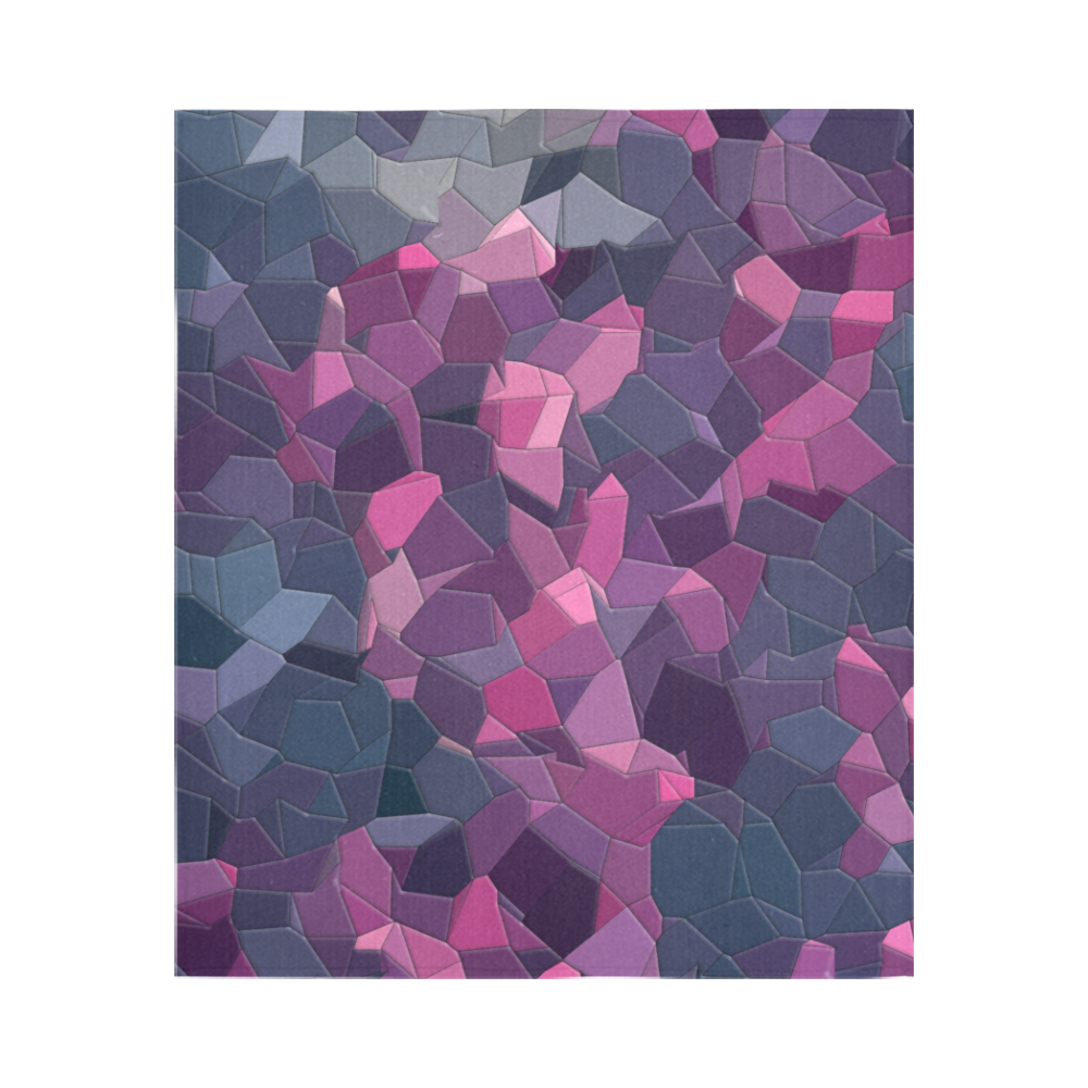 purple pink magenta mosaic #purple Cotton Linen Wall Tapestry 51"x 60"