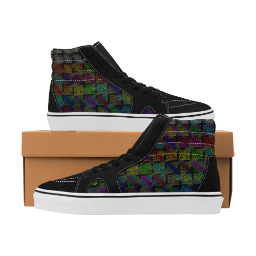 Ripped SpaceTime Stripes Collection Women's High Top Skateboarding Shoes/Large (Model E001-1)