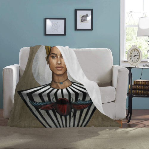 Egyptian Goddesses II_Aziza_Andre_Bkgrnd_CCHive Ultra-Soft Micro Fleece Blanket 40"x50"