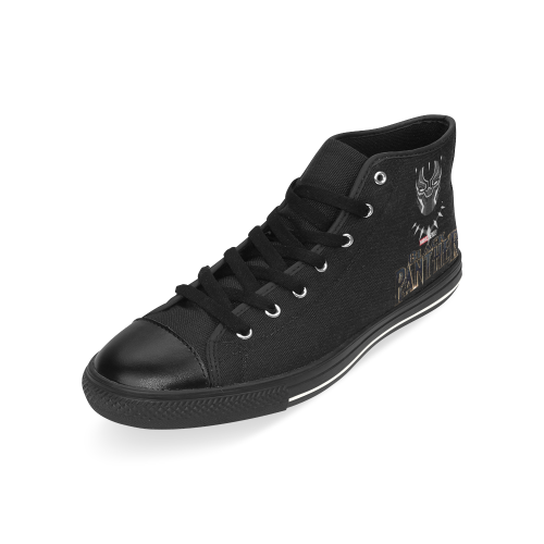 BlackPantherHelmet High Top Canvas Shoes for Kid (Model 017)
