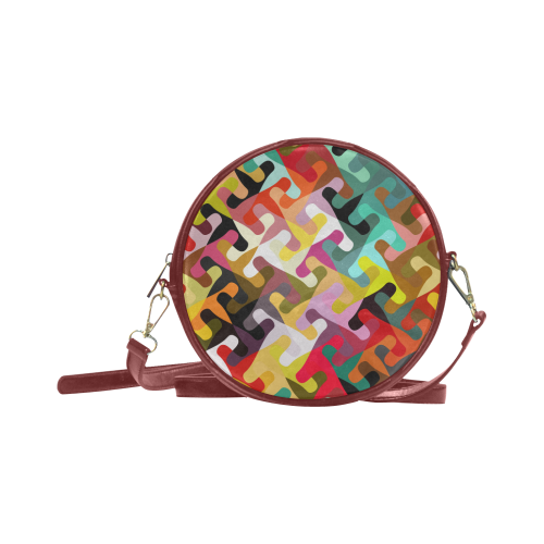 Colorful shapes Round Sling Bag (Model 1647)