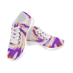 Purple Orange Tie Dye Swirl Abstract Men's Running Shoes/Large Size (Model 020)