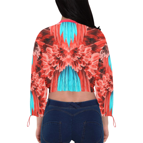 feathers 21 Cropped Chiffon Jacket for Women (Model H30)