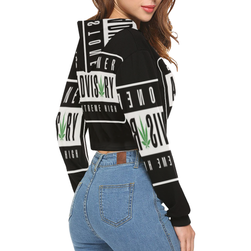 Stoner Advisory Cropped Hoodie All Over Print Crop Hoodie for Women (Model H22)