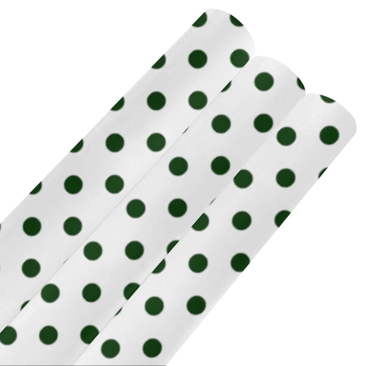Dark Green Polka Dots on White Gift Wrapping Paper 58"x 23" (3 Rolls)