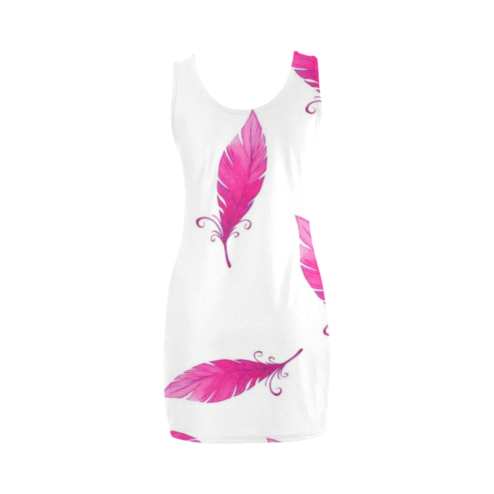Pink Feathers Medea Vest Dress (Model D06)