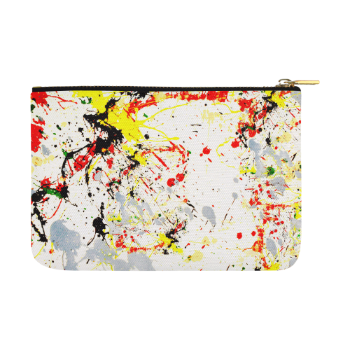 Black, Red, Yellow Paint Splatter Carry-All Pouch 12.5''x8.5''