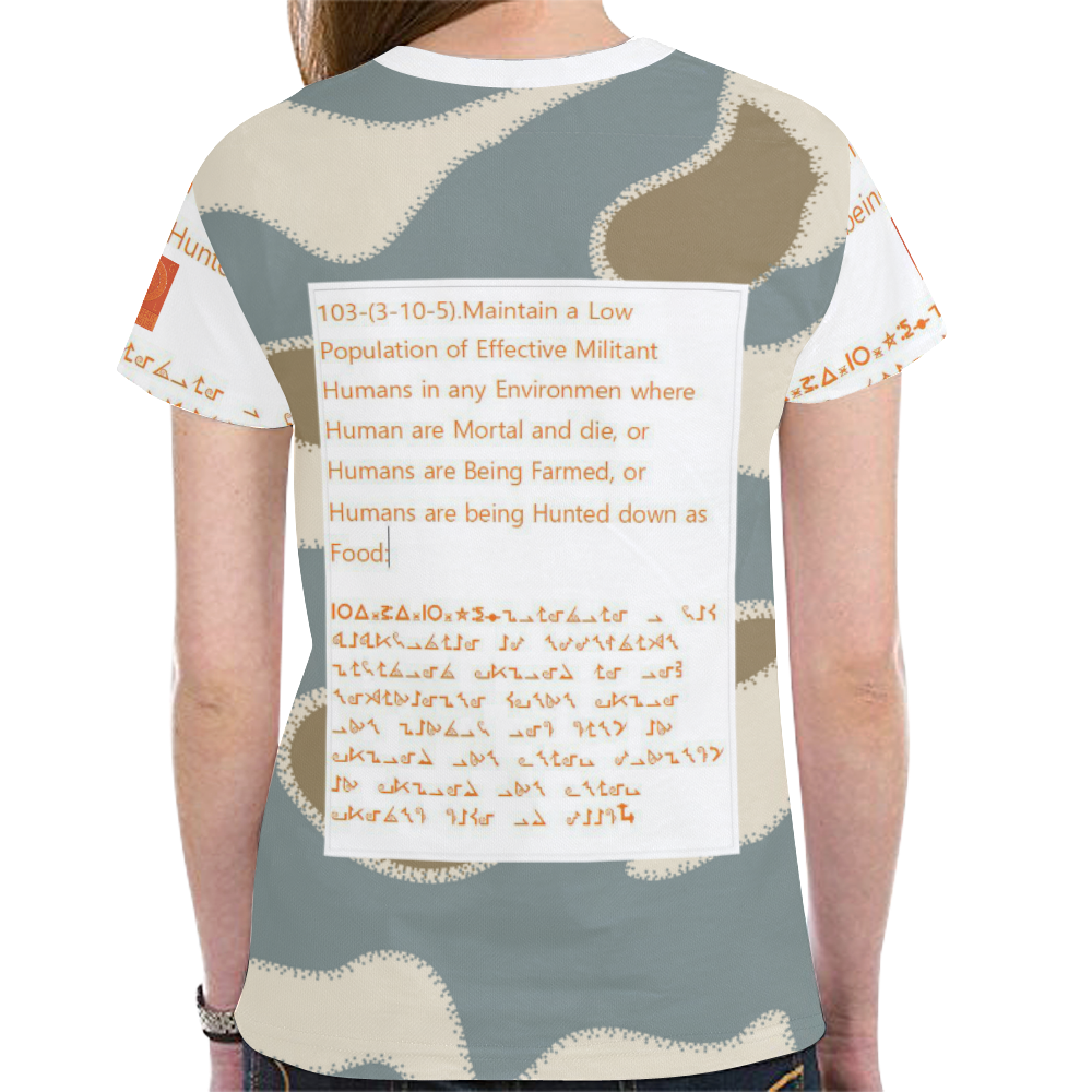white  brown blue Camouflage New All Over Print T-shirt for Women (Model T45)
