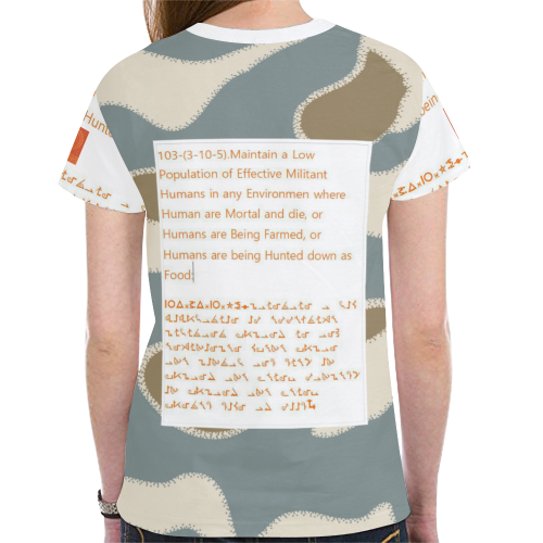 white  brown blue Camouflage New All Over Print T-shirt for Women (Model T45)