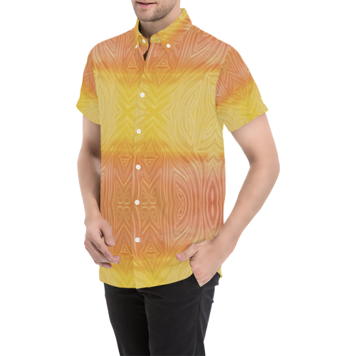 zebra-wave Men's All Over Print Short Sleeve Shirt/Large Size (Model T53)