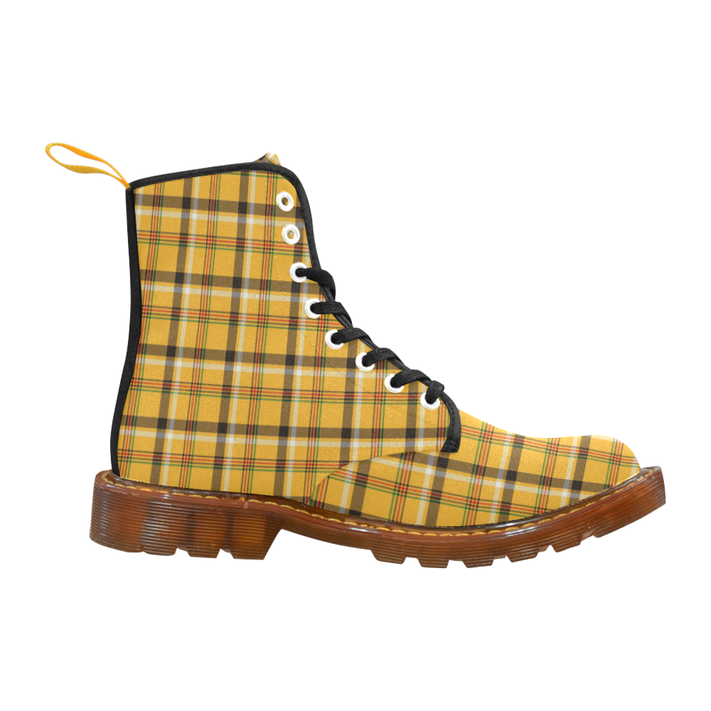 Yellow Tartan (Plaid) Martin Boots For Men Model 1203H