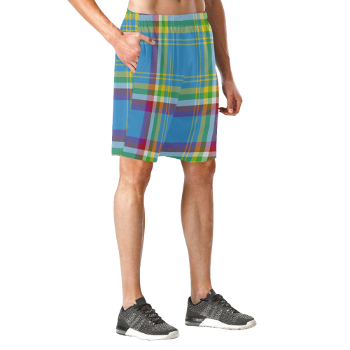 Yukon Tartan Men's All Over Print Elastic Beach Shorts (Model L20)